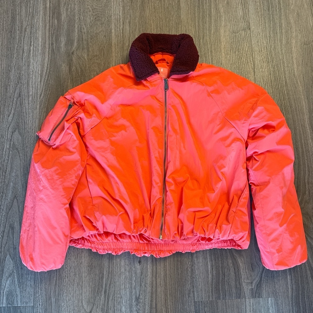 Free people movement pink outpost bomber jacket, extra small - Picture 2 of 7